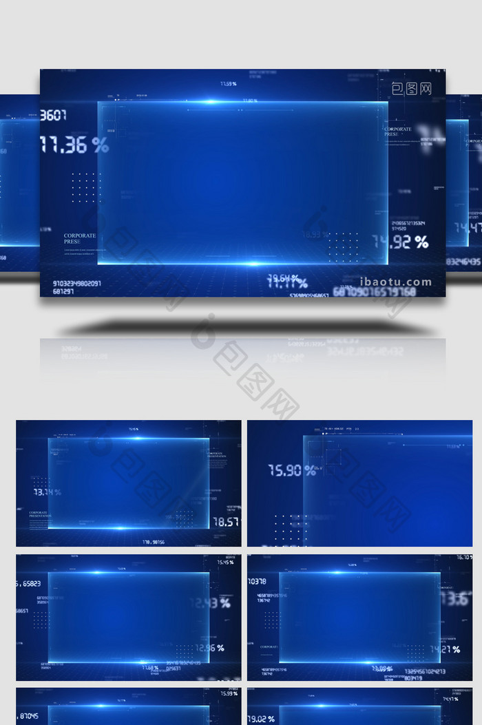 HUD未来科技商务数字框背景视频