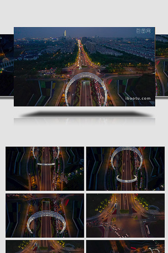 苏州独墅湖大道隧道夜景实拍视频4k图片