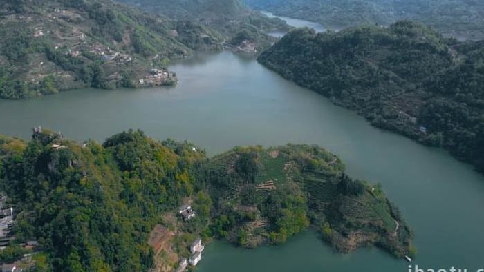 自然风景航拍湖北宜昌清江画廊5A景区风光