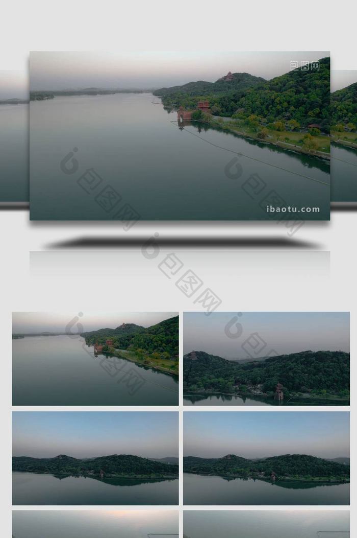 城市地标航拍武汉东湖磨山5A景区旅游视频