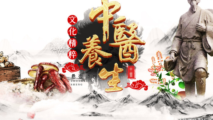 水墨传承中国中医文化宣传AE模版