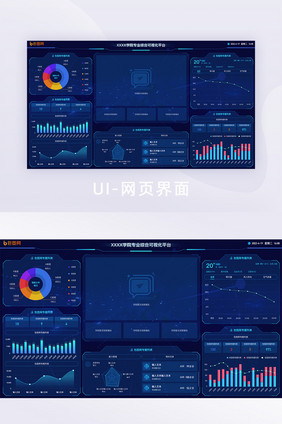 蓝色渐变可视化数据数字大屏