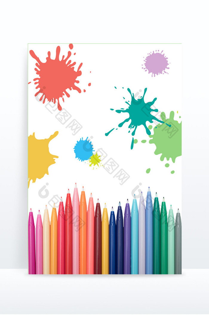 六一儿童节色彩画笔背景