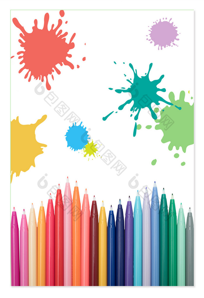 六一儿童节色彩画笔背景