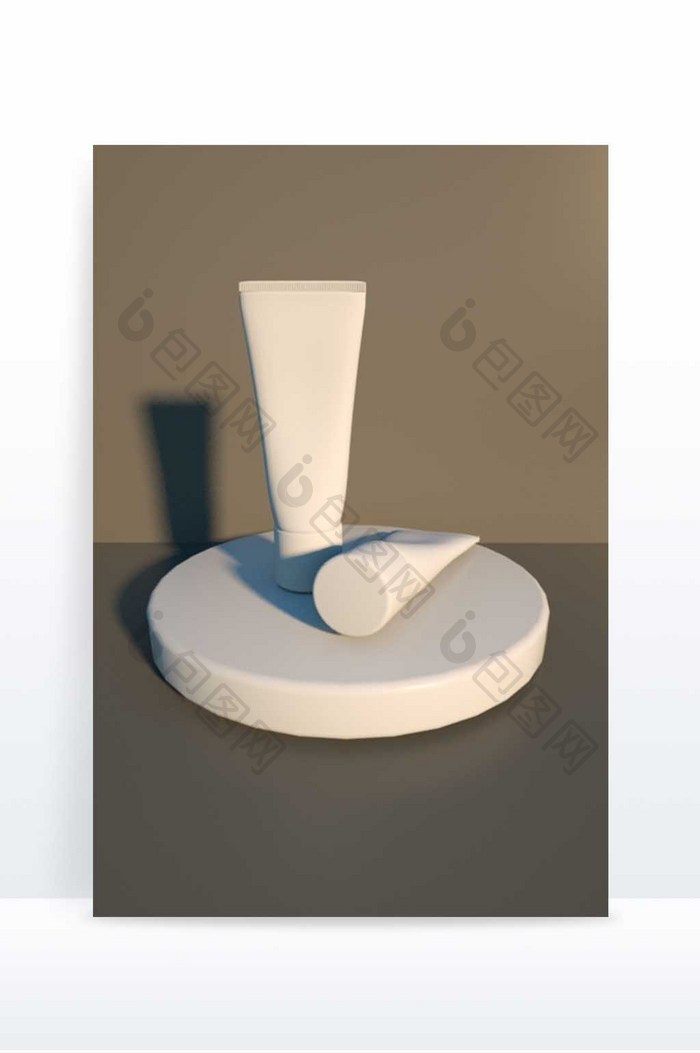 3D洗面奶白膜样机C4D建模模型