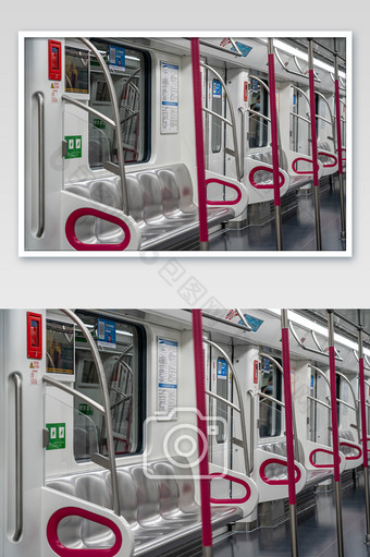 通勤出行轨道交通地铁车厢座位摄影图片
