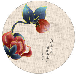 刺绣风花卉扇子包装