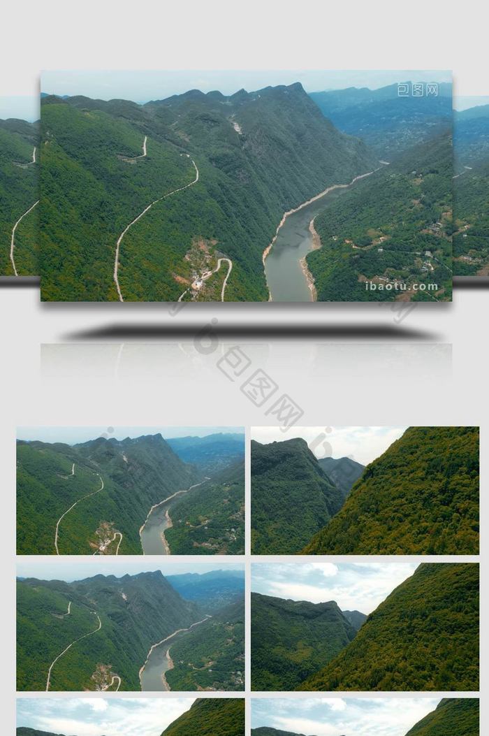 自然风景航拍长江支流清江壮丽山河实拍视频