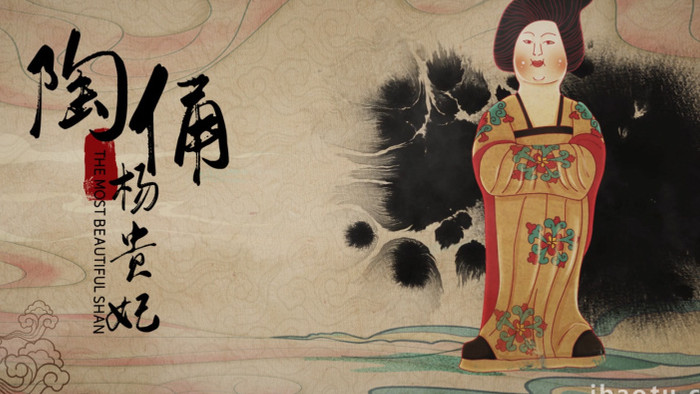 中国水墨风传统文物古迹历史宣传AE模板