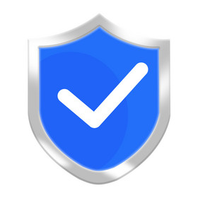 蓝色简约盾牌防护安全科技GIF