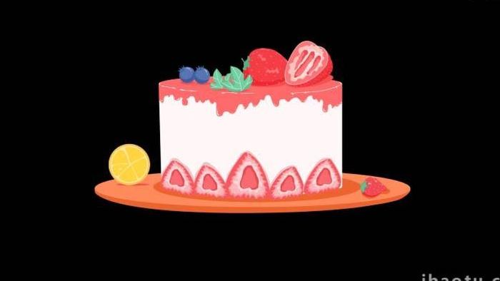 卡通食物美食纪念日生日蛋糕MG动画