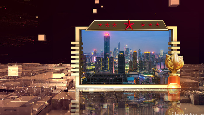 大气金色香港回归25周年纪念片头AE模板