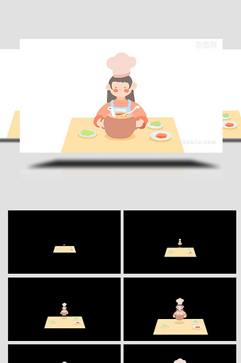 易用卡通mg动画居家类厨房煲汤美食图片