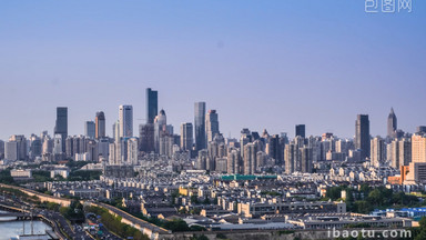 城市地标建筑南京全景新街口商圈紫峰延时