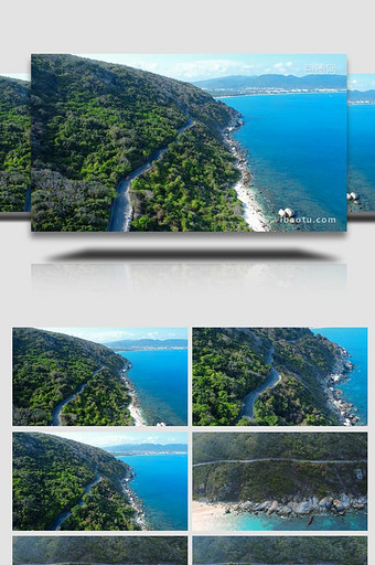 唯美三亚太阳湾海水道路风景4K航拍图片
