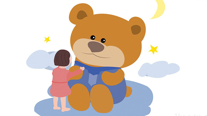 易用卡通mg动画童趣小熊和小女孩