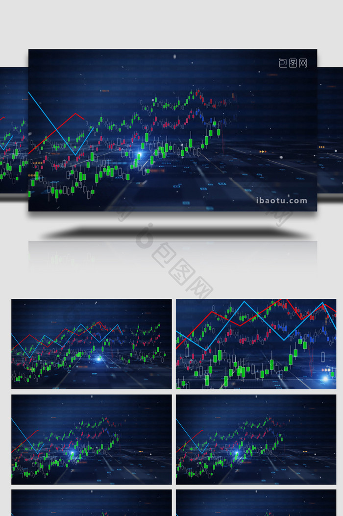 股票数字线条视频背景AE模板