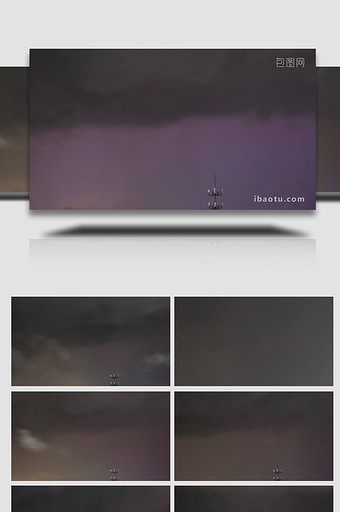 闪电暴雨来袭特殊天气乌云密布4K延时图片