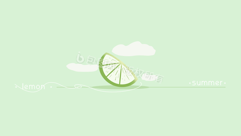 夏季柠檬清凉清爽绿色gif动图下载-包图网