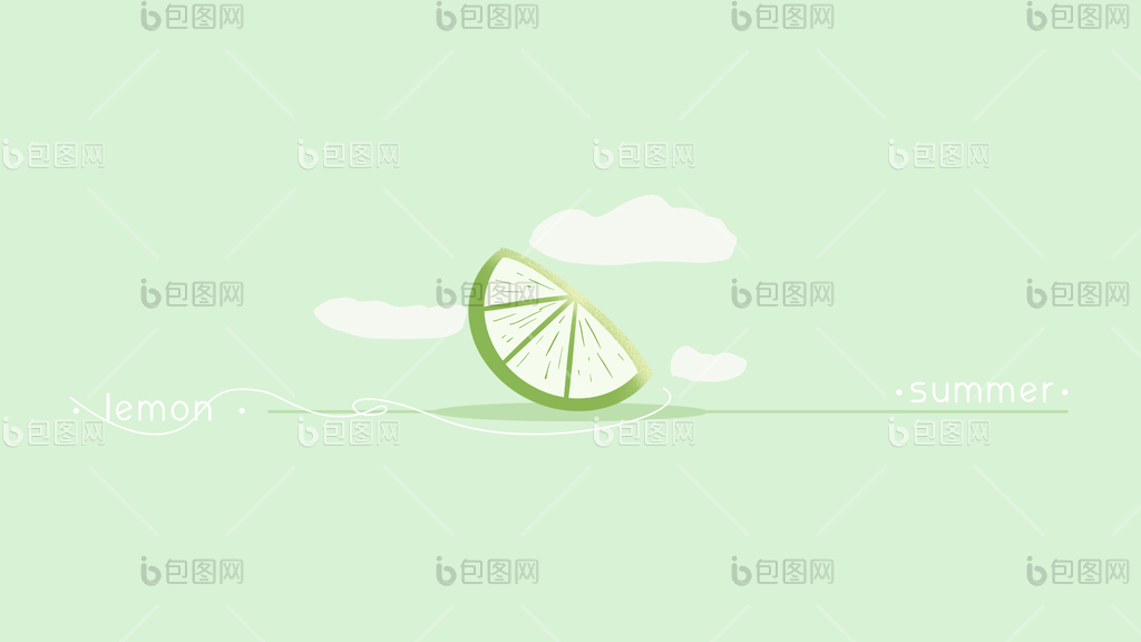 夏季柠檬清凉清爽绿色gif动图下载-包图网