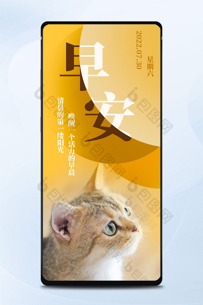 早安萌宠猫猫日签图片图片