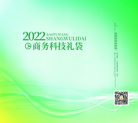 绿色时尚线条风企业商务礼品袋