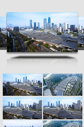 城市地标南京国际展览中心4K航拍图片