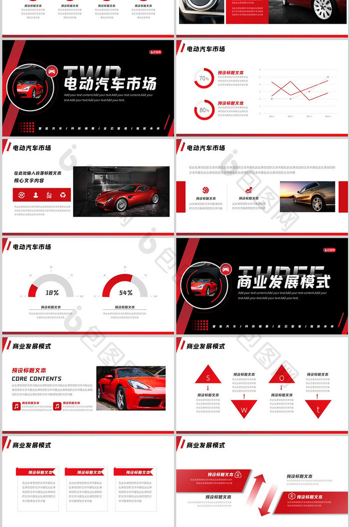 电动汽车行业宣传介绍PPT模板