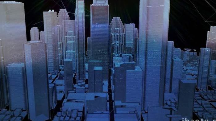 科技城市穿梭光效背景视频