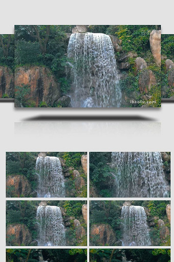 特写瀑布溪流潺潺流水自然实拍视频图片