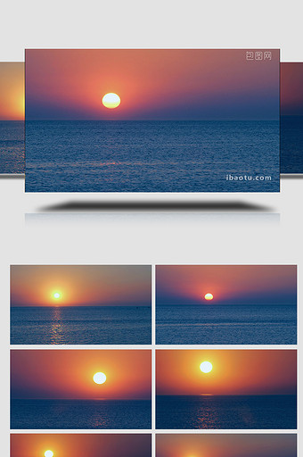 温暖治愈海边日落夕阳实拍视频素材图片