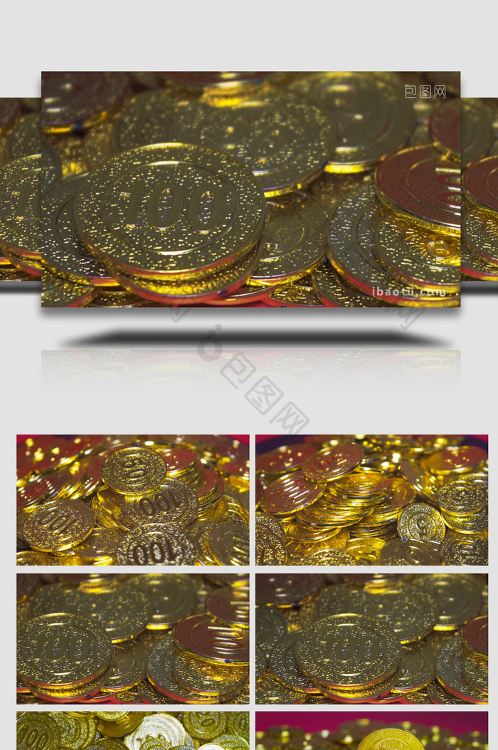 金币硬币特写空镜头4K实拍