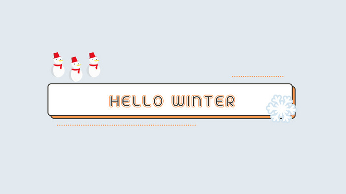 你好冬天标题框对话框雪人雪花动图GIF