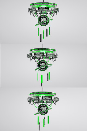 潮流赛博朋克机械美陈吊饰装置