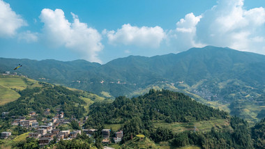 自然旅游广西龙脊梯田风光延时