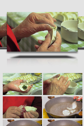 新年氛围春节美食手工饺子4K实拍图片