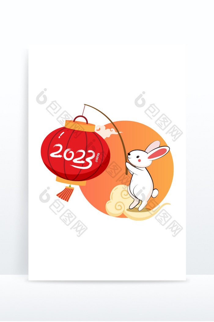 兔年2023装饰灯笼形象元素