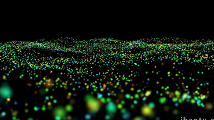 绿色抽象唯美粒子海洋4K级特效视频素材