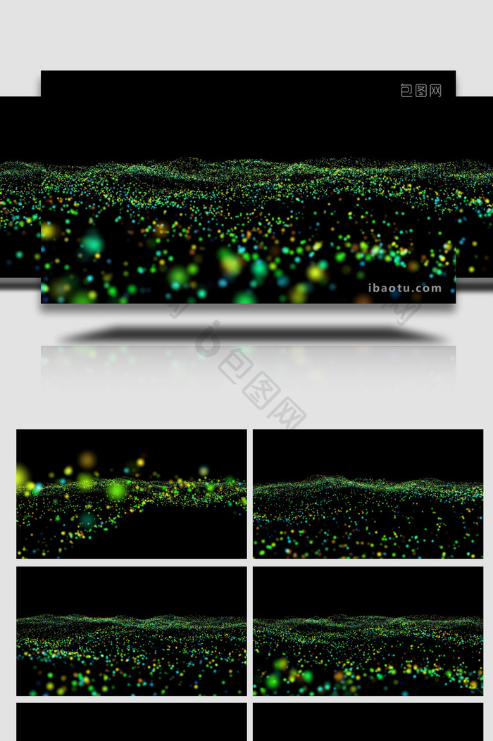 绿色抽象唯美粒子海洋4K级特效视频素材