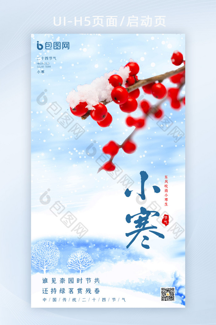 冬季唯美雪景24节气小寒H5