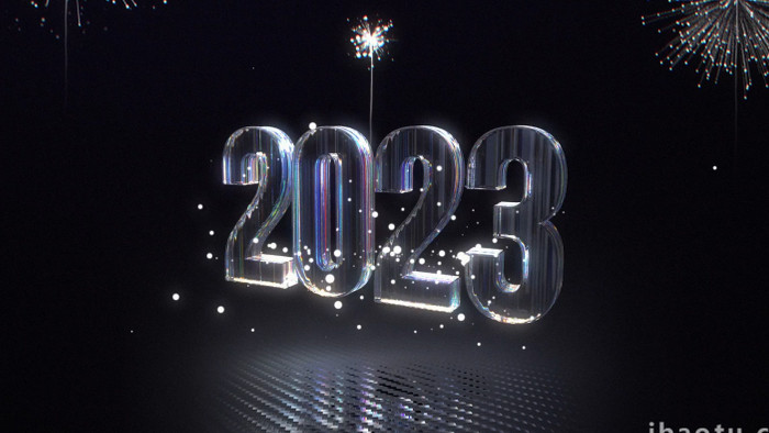 2023新年3D水晶数字倒计时AE模板
