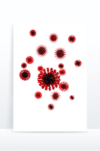 C4D新冠病毒群组模型元素图片