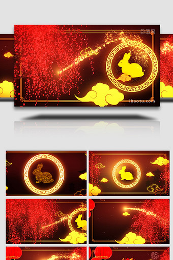 中国农历春节兔年logo片头动画AE模板图片