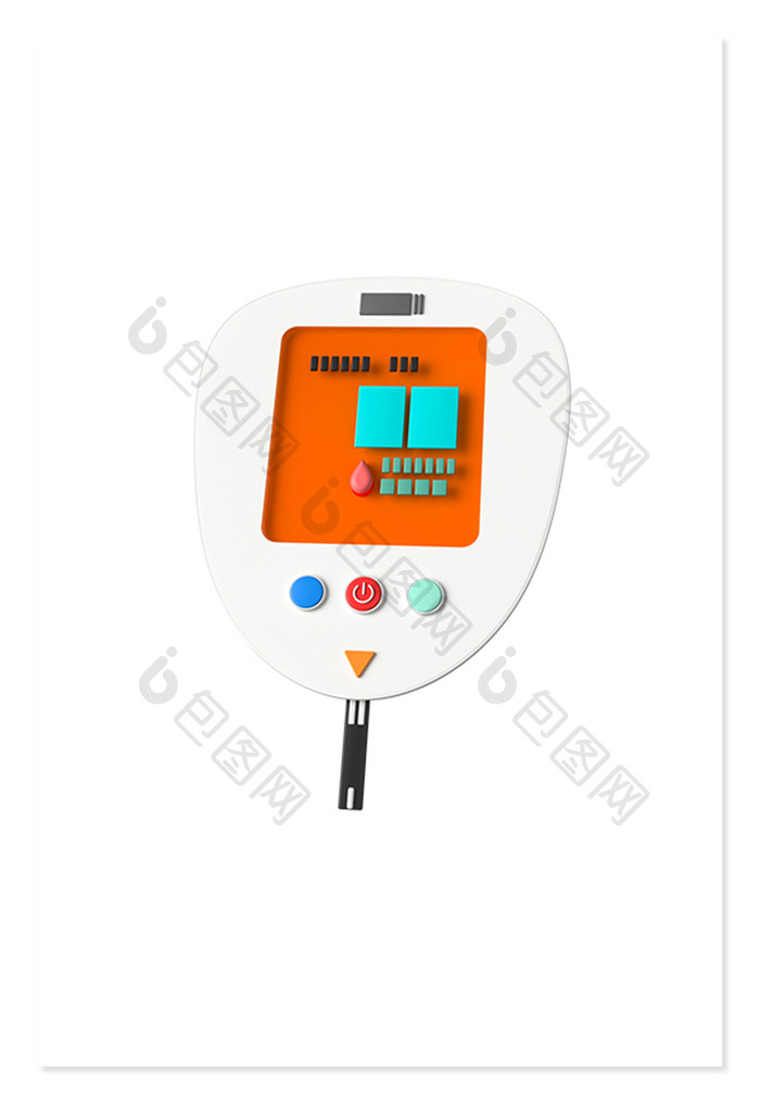 c4d立体医疗用品血糖仪