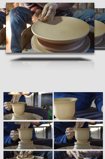传统制陶工艺土陶器制作过程实拍4K视频图片