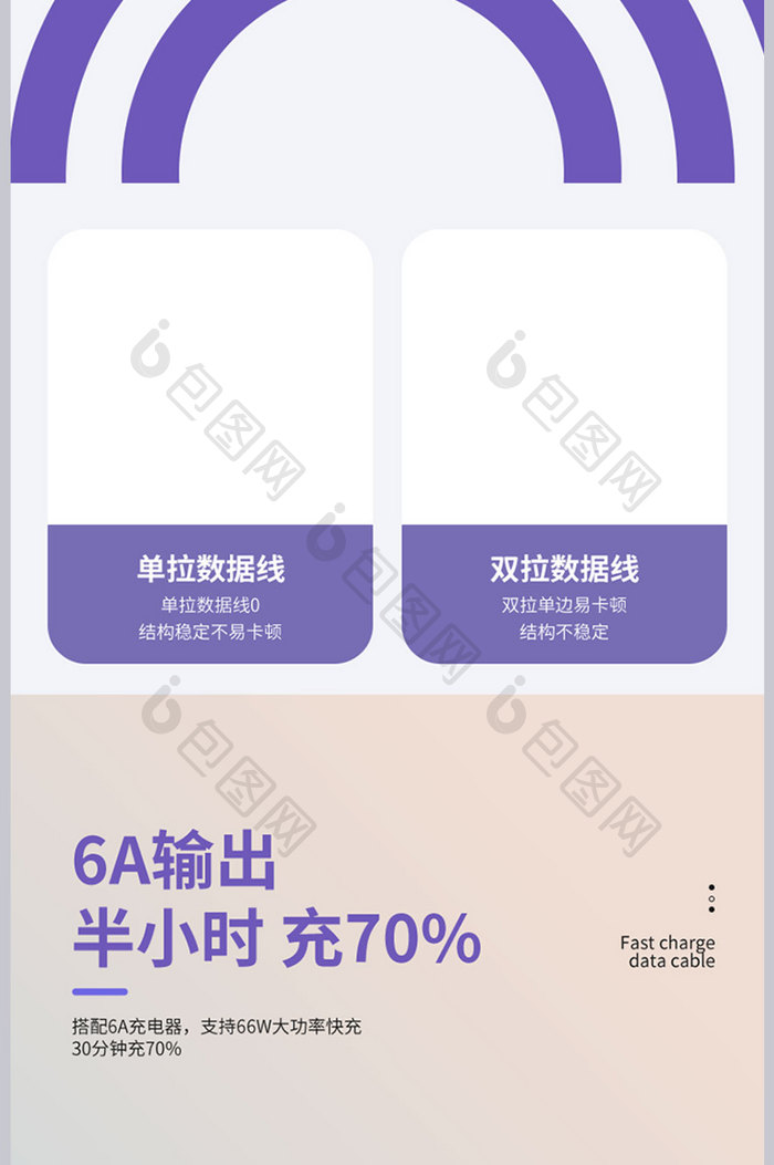弥撒光一拖三快充数据线详情页