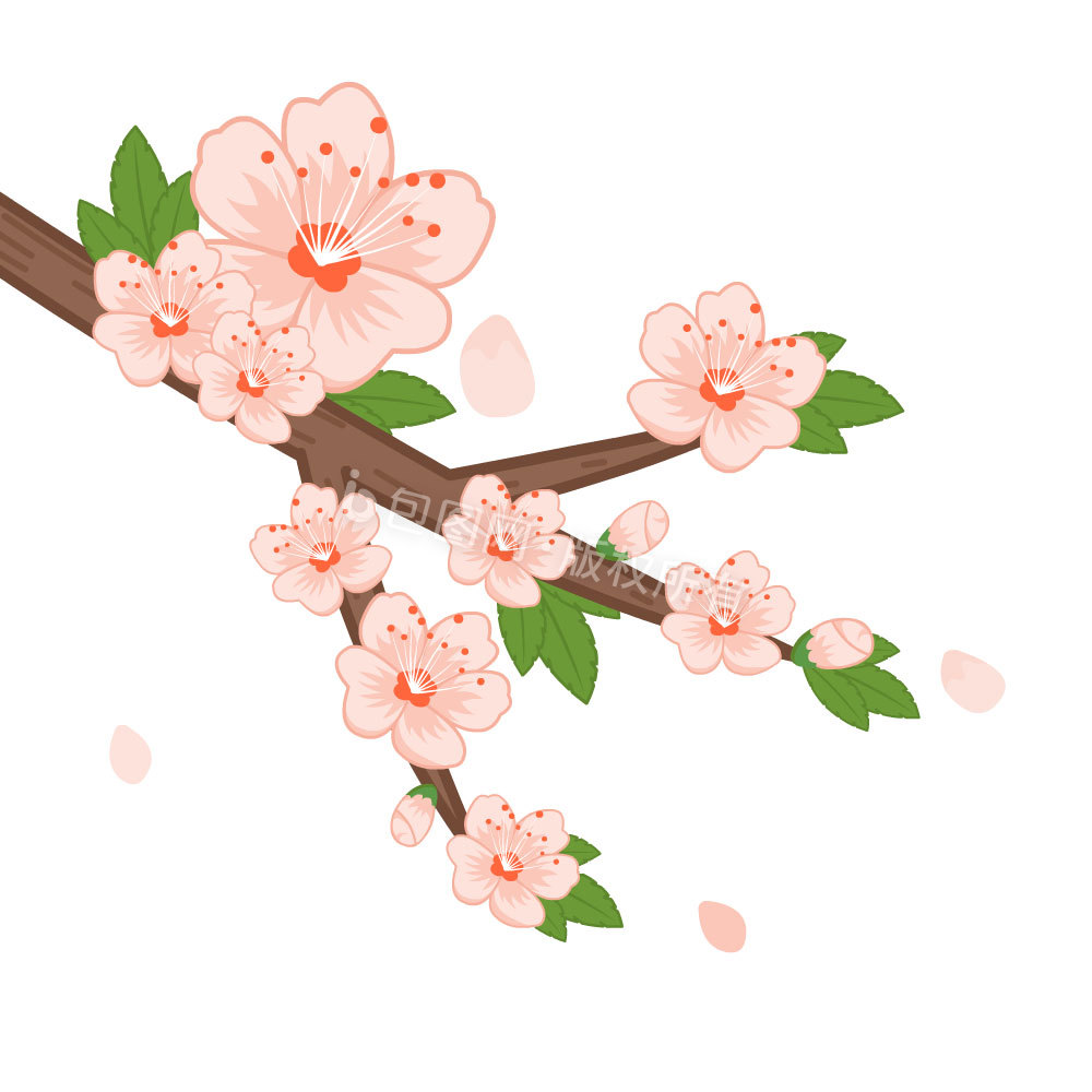 三月春天春季桃花动图GIF图片