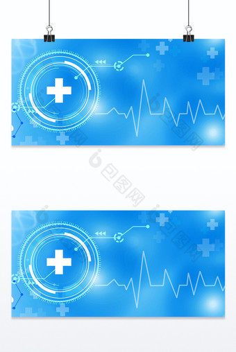 蓝色医疗科技风格健康宣传背景图片