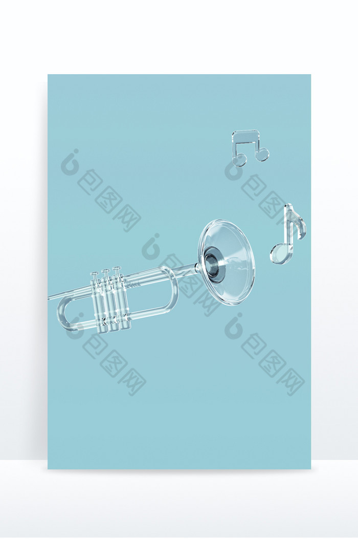 C4D玻璃质感乐器图片图片
