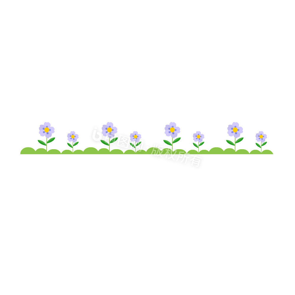 春天小紫花网页分割线动图GIF图片
